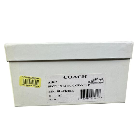 NEW Coach Brodi Black Signature Logo C Tie Up Sneakers Size 8B - Picture 13 of 13